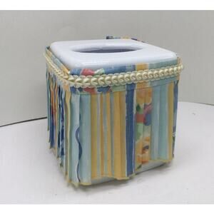 Vintage Discontinued Croscill Fiesta Tissue Box Cover Hand Made